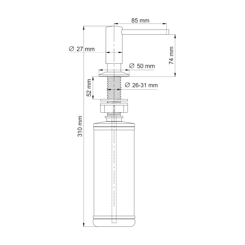 Дозатор для моющего средства WasserKRAFT K-75991