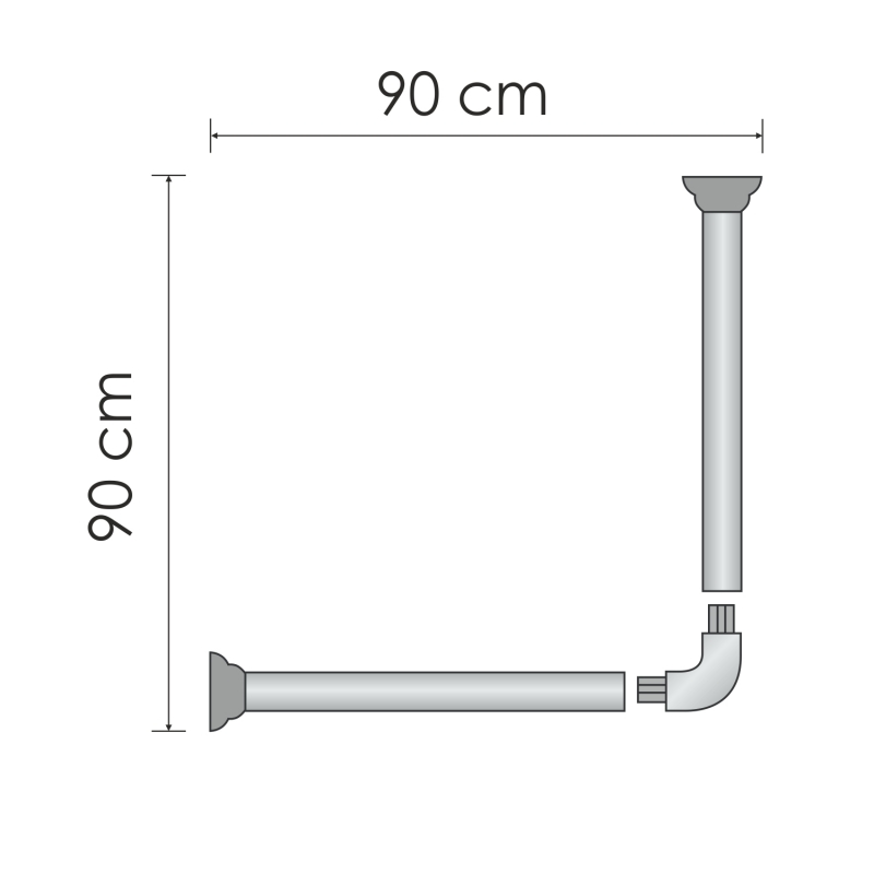 Карниз для ванны WasserKRAFT Kammel (90x90) SC-839090