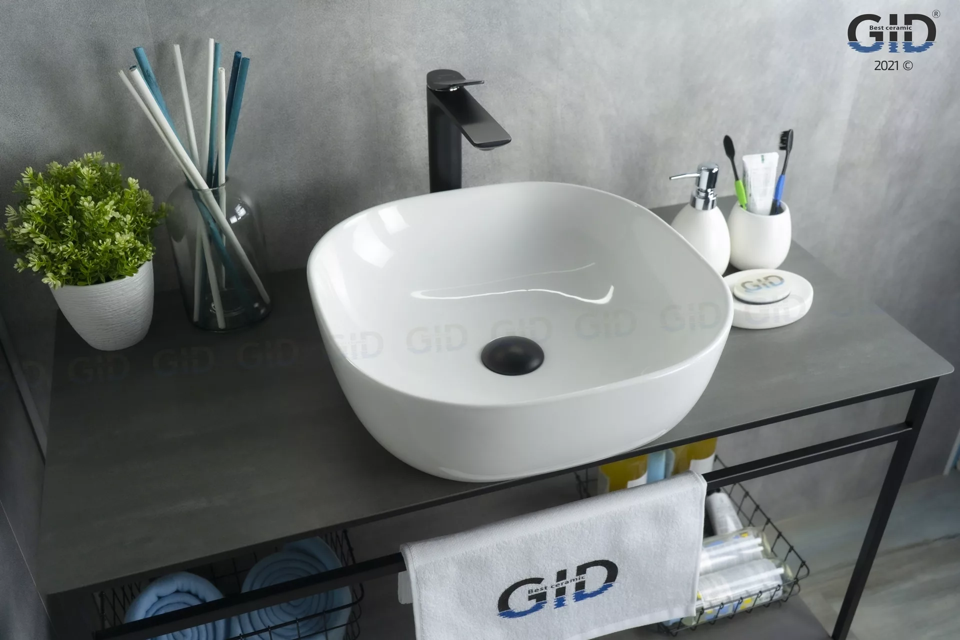 Раковина накладная (42,5х42,5) Gid D1301