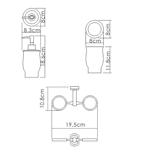 Стакан для зубных щеток и дозатор Wasserkraft K-24189 SET1501