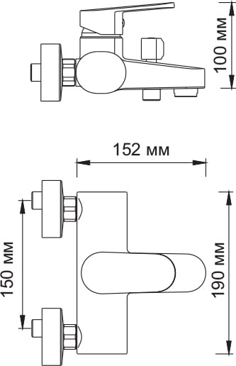 Смеситель для ванны  WasserKRAFT Donau 5301