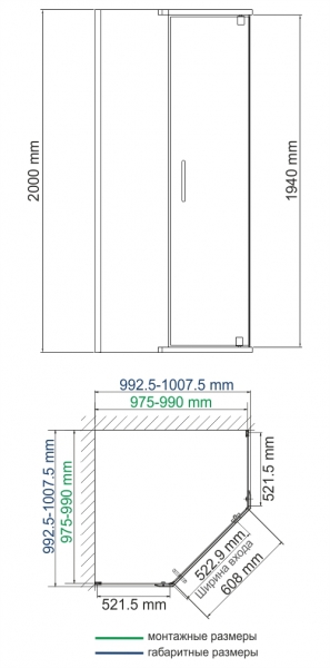 Душевой уголок (100х100) WasserKRAFT Leine 35P38