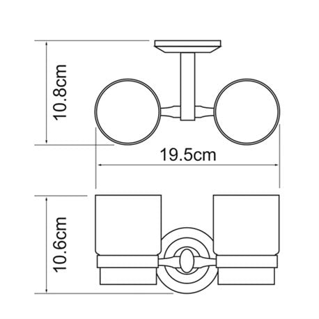 Стакан для зубных щеток двойной WasserKRAFT Rhein K-6228DO