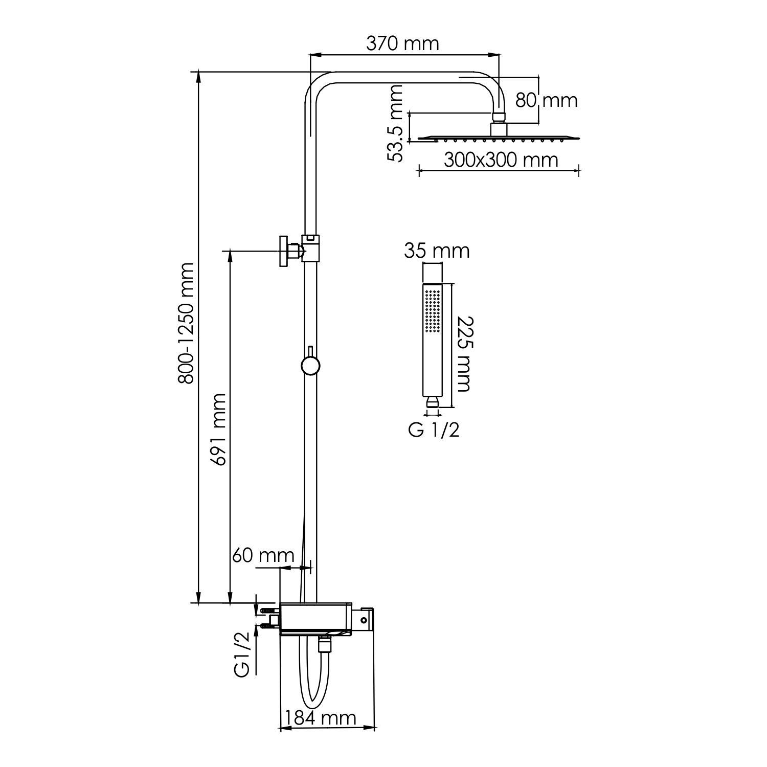 Душевые системы WasserKraft A114.162.218.CB Thermo