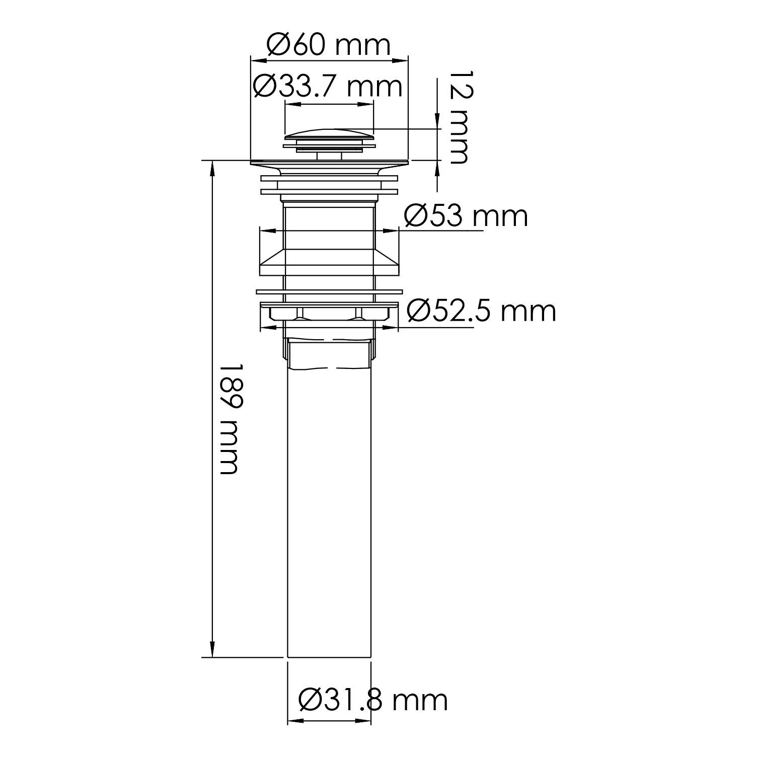 Донный клапан без перелива WasserKRAFT Sauer A253