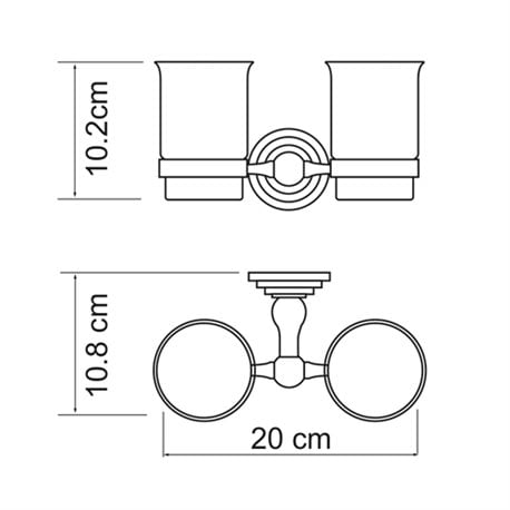 Стакан для зубных щеток двойной WasserKRAFT Ammer K-7028D