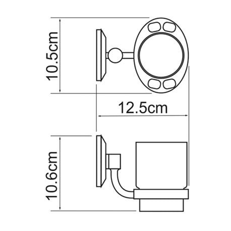 Стакан для зубных щеток одинарный WasserKRAFT Rhein K-6228