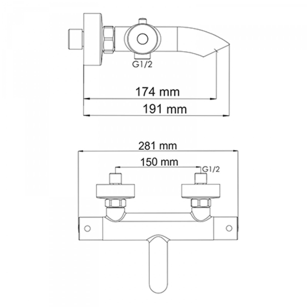 Термостатический смеситель для ванны WasserKRAFT Berkel 4811 Thermo