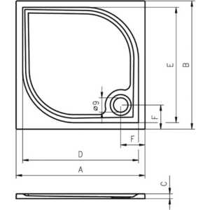 Душевой поддон RIHO KOLPING DB21 90x90x3 D004005005