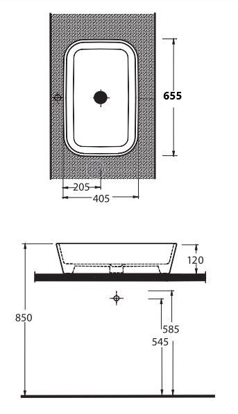 Раковина накладная (65,5х45,5) beWash Albano 36651001