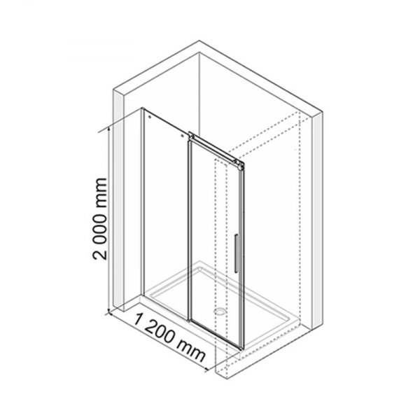 Душевая дверь (120х200) WasserKRAFT Dinkel 58R05