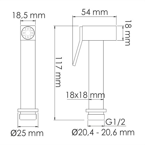 Гигиеническая лейка WasserKRAFT A136