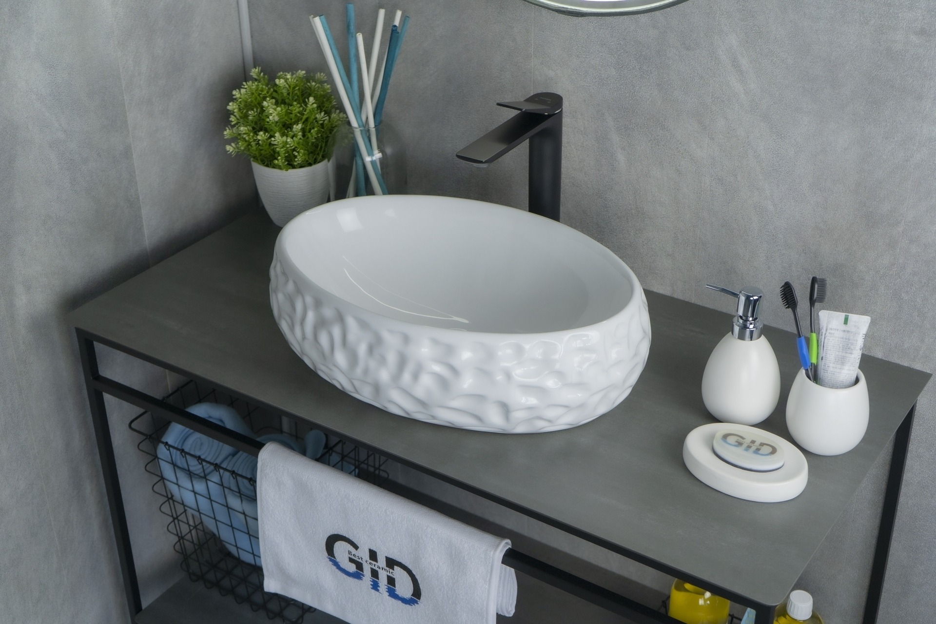Раковина накладная (48х34) Gid 9030wf