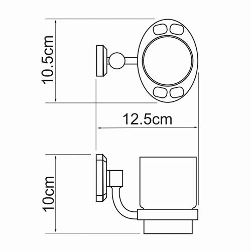 Стакан для зубных щеток одинарный WasserKRAFT Oder K-3028
