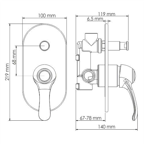 Смеситель для ванны  WasserKRAFT Isar 1361