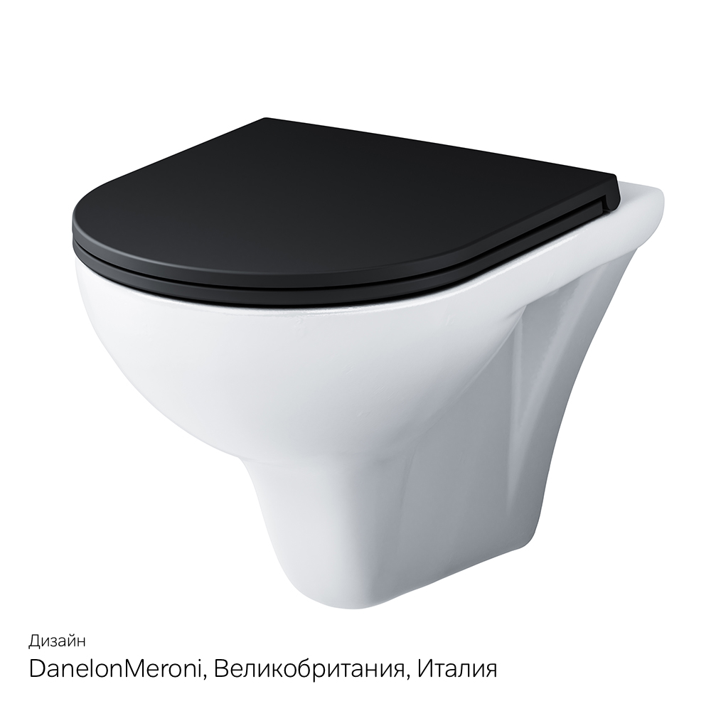 Подвесной унитаз безободковый с сиденьем микролифт Am.Pm Gem C901700SCmb