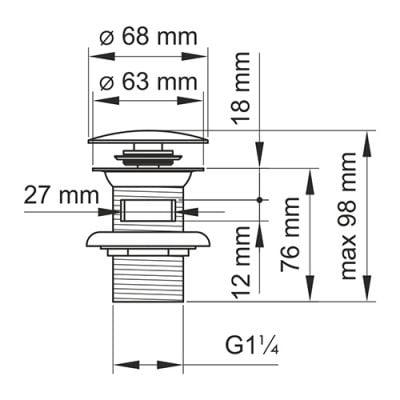 Донный клапан Push-up WasserKRAFT Wern A073