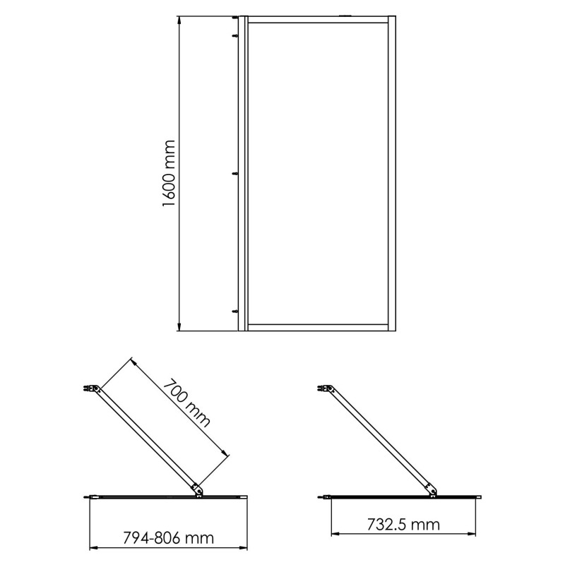 Стеклянная шторка WasserKRAFT Abens 20W01-80