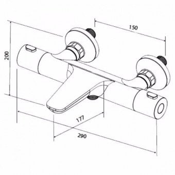 F5001300 Inspire, смеситель на борт ванны, трёхсекционный, излив  мм, хром, шт