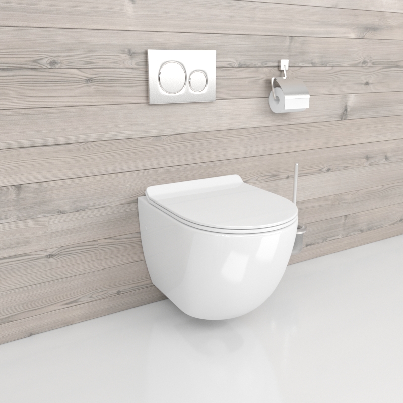 Подвесной безободковый унитаз с сиденьем микролифт beWash Minimal BKWHR003480