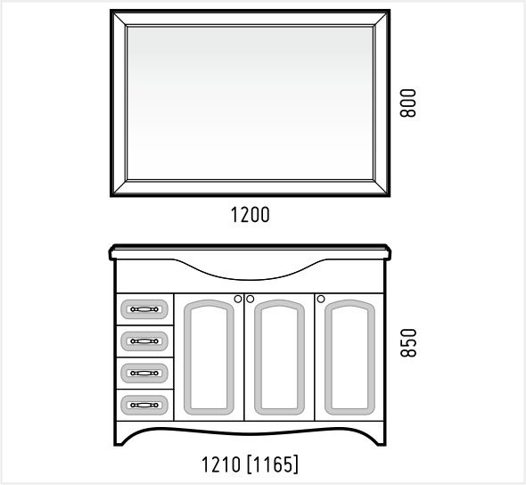 Зеркало (120х80) Corozo Классика 120 SD-00000269