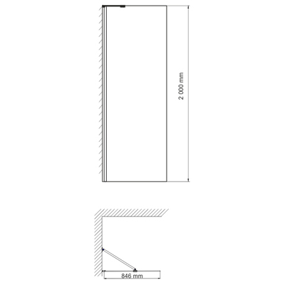 Боковая стенка (90х200) WasserKRAFT Aller 10H07-RP90