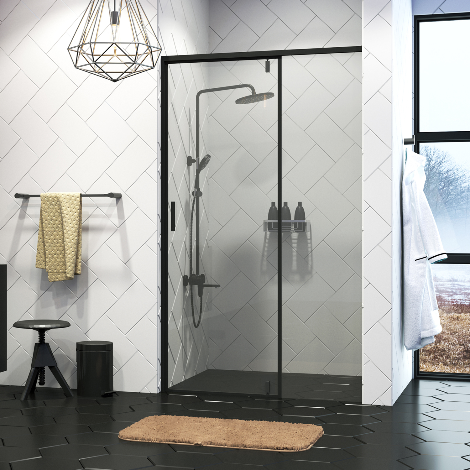 Душевая дверь (90х200) WasserKRAFT Elbe 74P04
