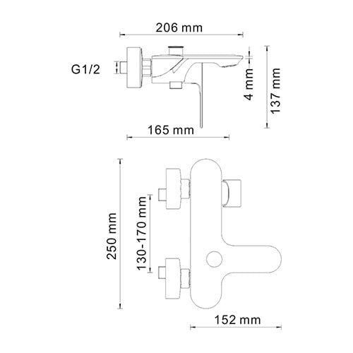Смеситель для ванны  WasserKRAFT Dinkel 5801