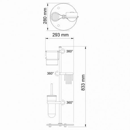 Туалетный ершик комбинированный напольный WasserKRAFT K-1236