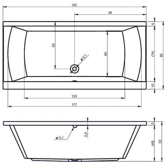 Ванна акриловая RIHO Modena 190x90 BA9400500000000