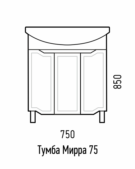 Тумба напольная Corozo Мирра 75 SD-00001515