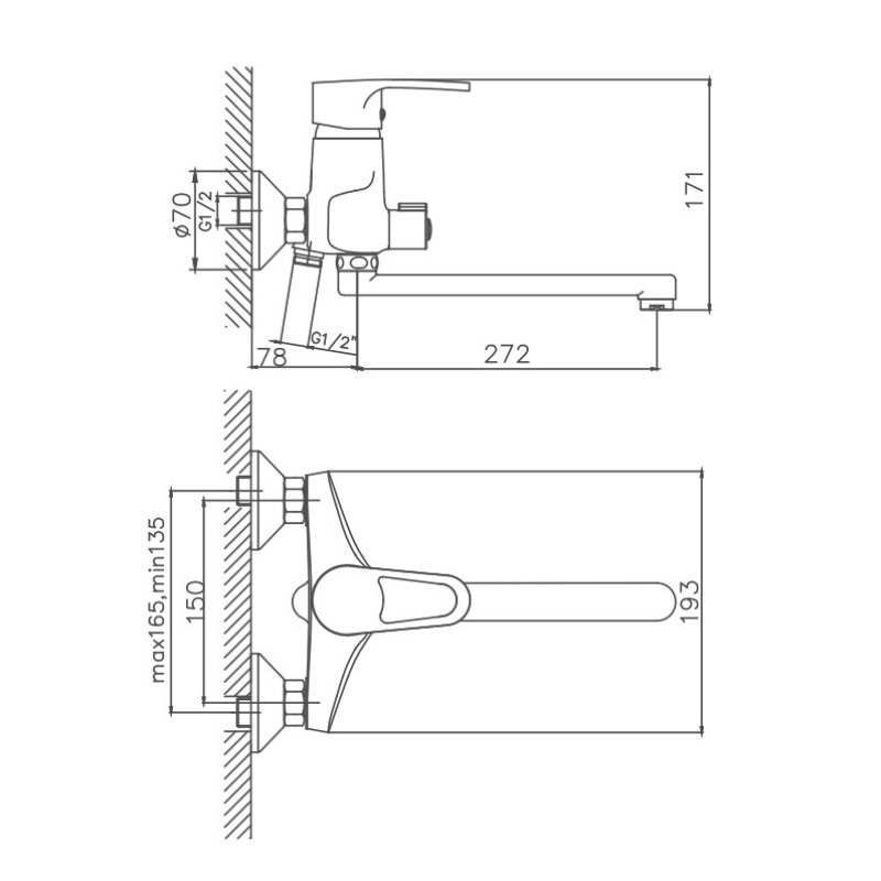 Смеситель для ванны Cron CN2265