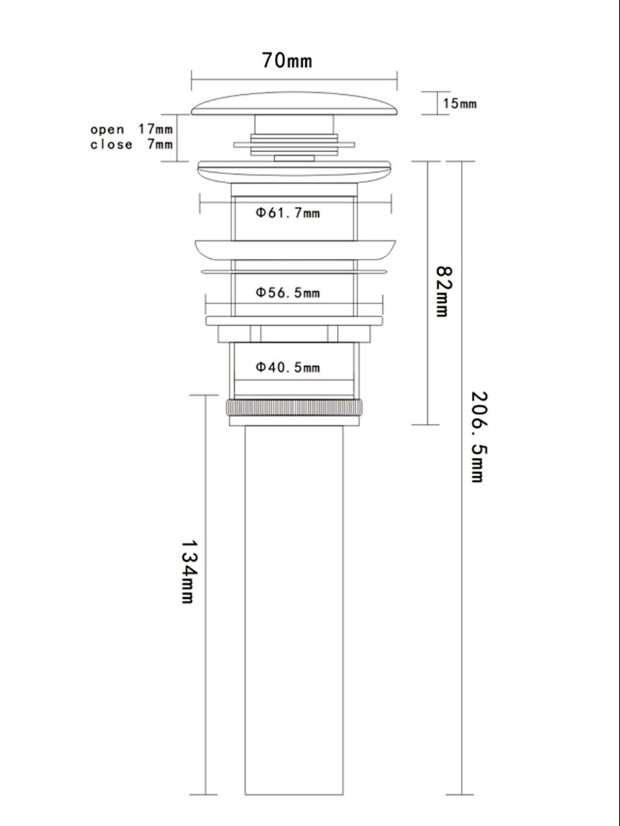 Донный клапан для раковины AQUAme AQM7001-1