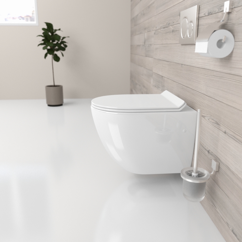 Подвесной безободковый унитаз с сиденьем микролифт beWash Lusso BKWHR004550