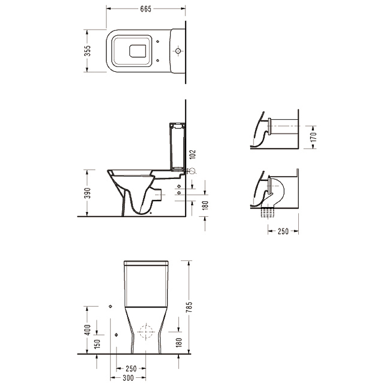 Унитаз напольный Serel Diagonal DG02SL