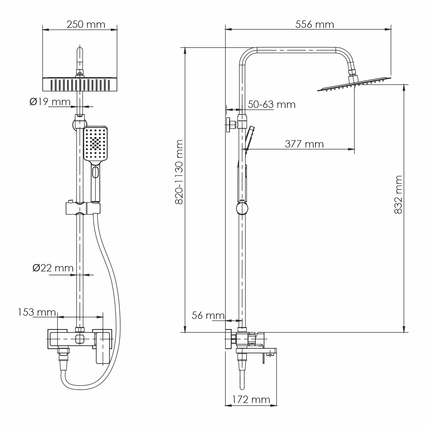 Душевая система с изливом WasserKRAFT A27701