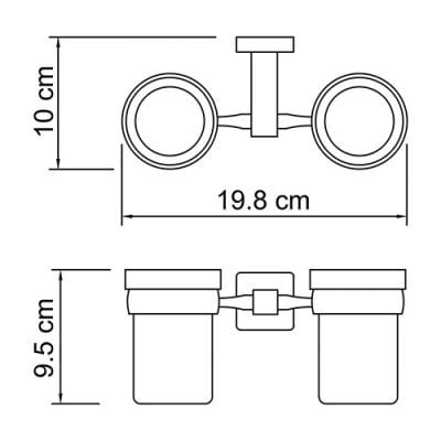 Стакан для зубных щеток двойной  WasserKRAFT Lippe K-6528D