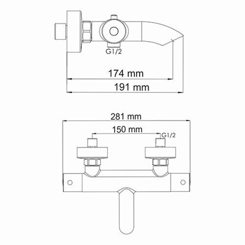 Смеситель для ванны термостатический WasserKRAFT 4811 Thermo
