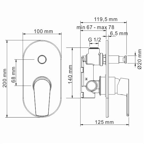 Смеситель для ванны  WasserKRAFT Dill 6161