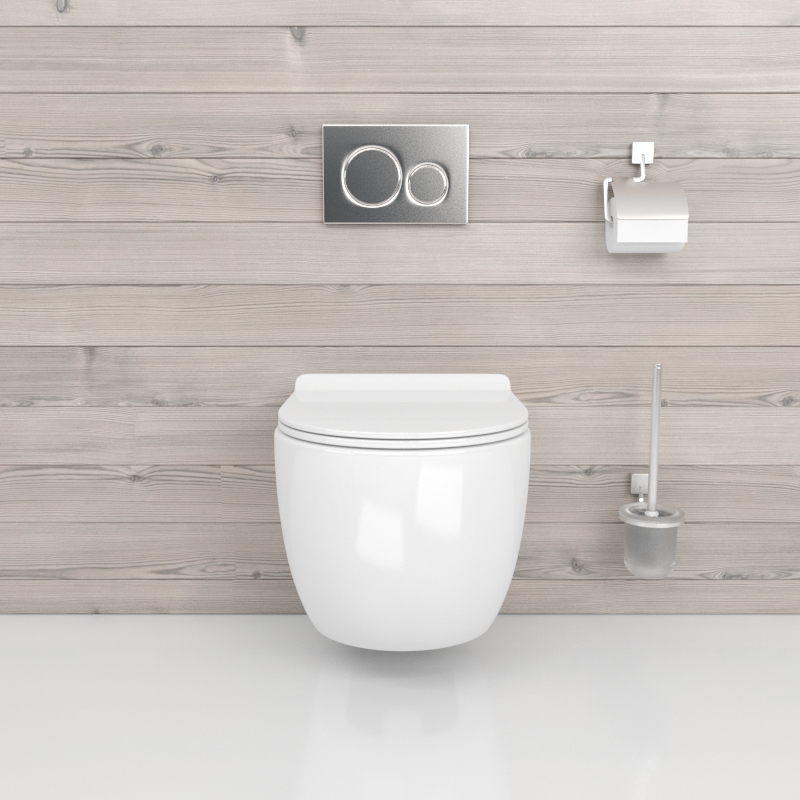 Подвесной безободковый унитаз с сиденьем микролифт beWash Minimal BKWHR003480
