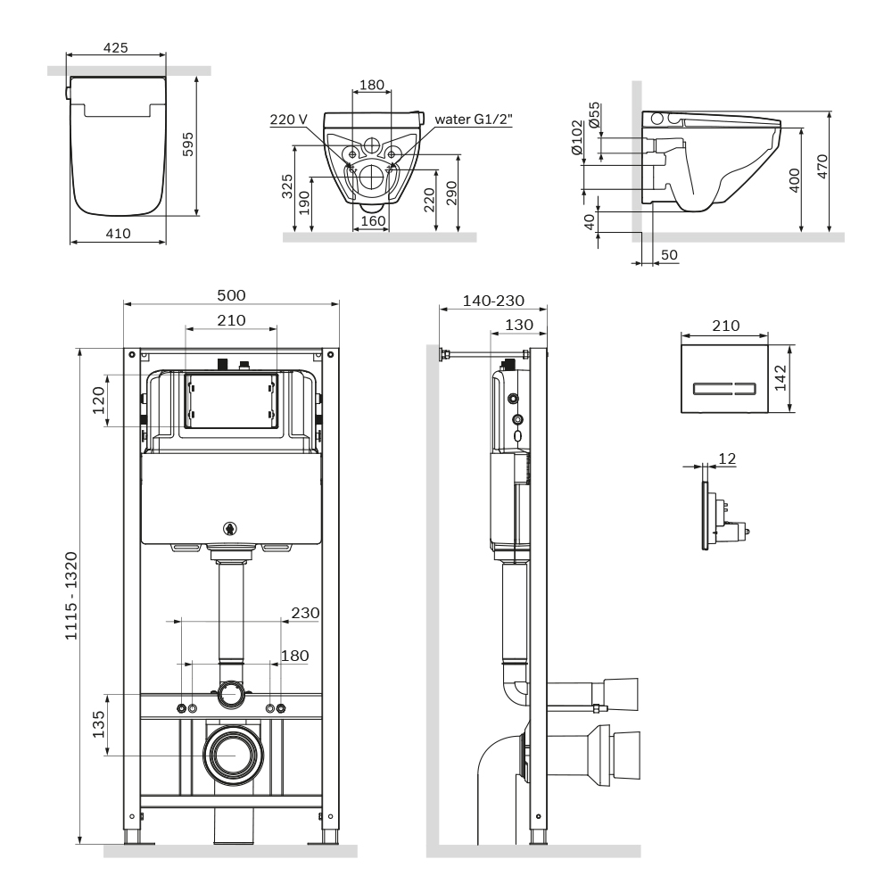 Комплект унитаза с инсталляцией Am.Pm Inspire 2.0 IS450A38.CCC50A
