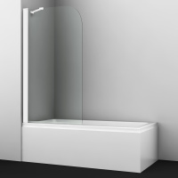 Стеклянная шторка на ванну (80х140) WasserKRAFT Leine 35P01-80WHITE Fixed