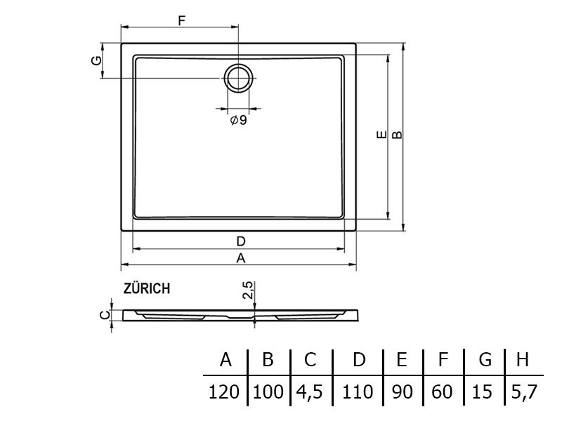 Душевой поддон Riho Zurich D001005005