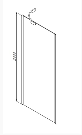 W30G-W120-200-CT-R Sensation, боковая стенка 1200х2000, правосторонняя, профиль хром, стекло прозрач