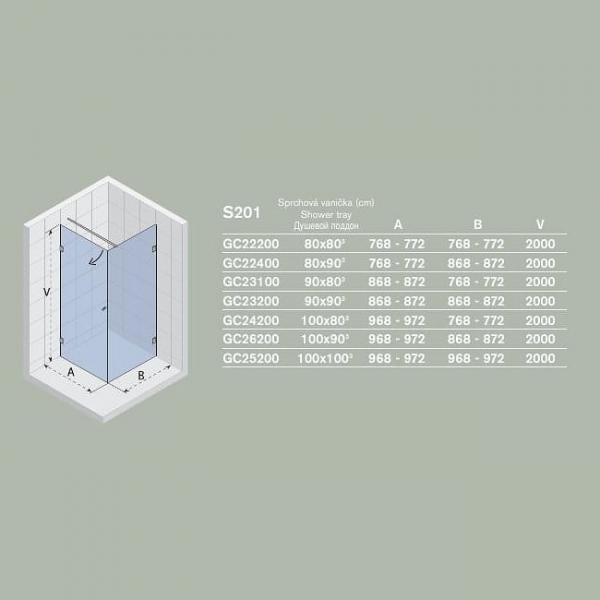 Душевой угол RIHO SCANDIC S201-90/80 GC23100