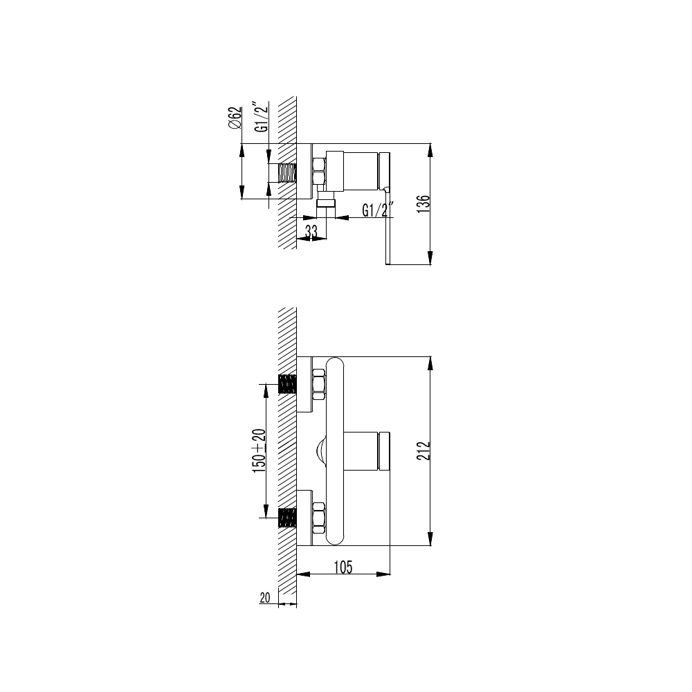 Смеситель для душа AQUAme Asti AQM6413CR