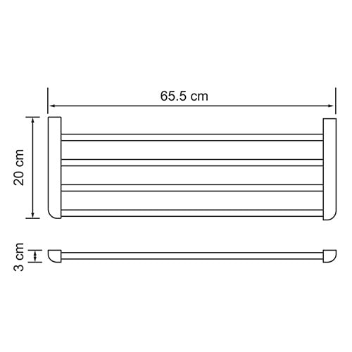 Полка для полотенец WasserKRAFT Kammel K-8311