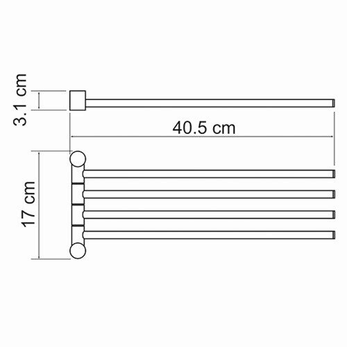 Держатель полотенец четверной WasserKRAFT K-1034