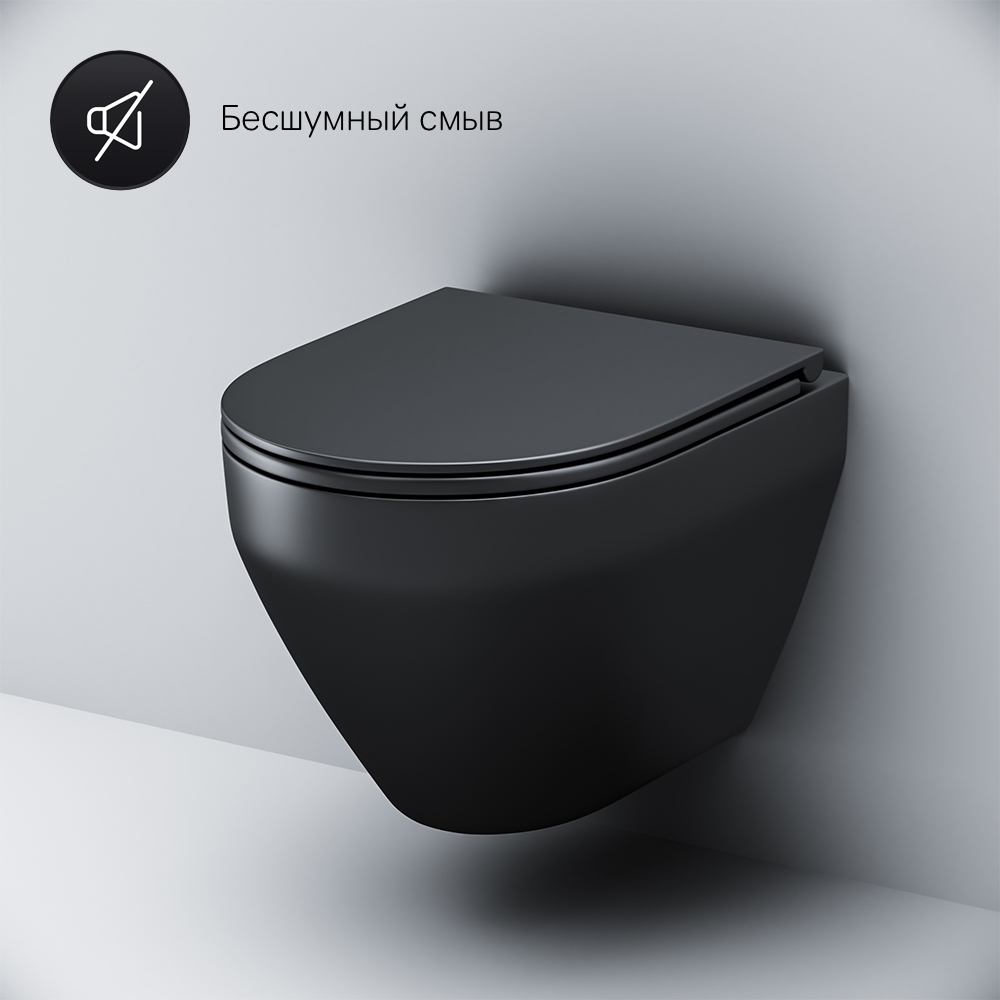 Подвесной унитаз безободковый с сиденьем микролифт Am.Pm Spirit V2.0 C701700MBSC