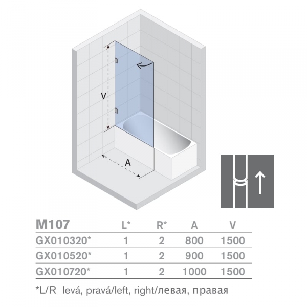 Шторка RIHO SCANDIC MISTRAL M107-100 L GX0107201